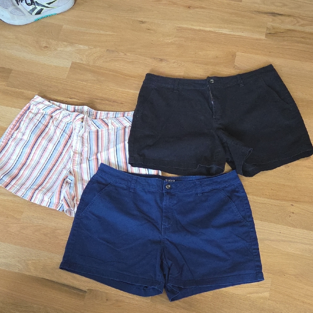 a.n.a Women's Striped, Black, and Blue Shorts Bundle Sale